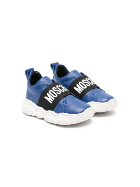 Moschino Kids tenis con logo estampado en la correa