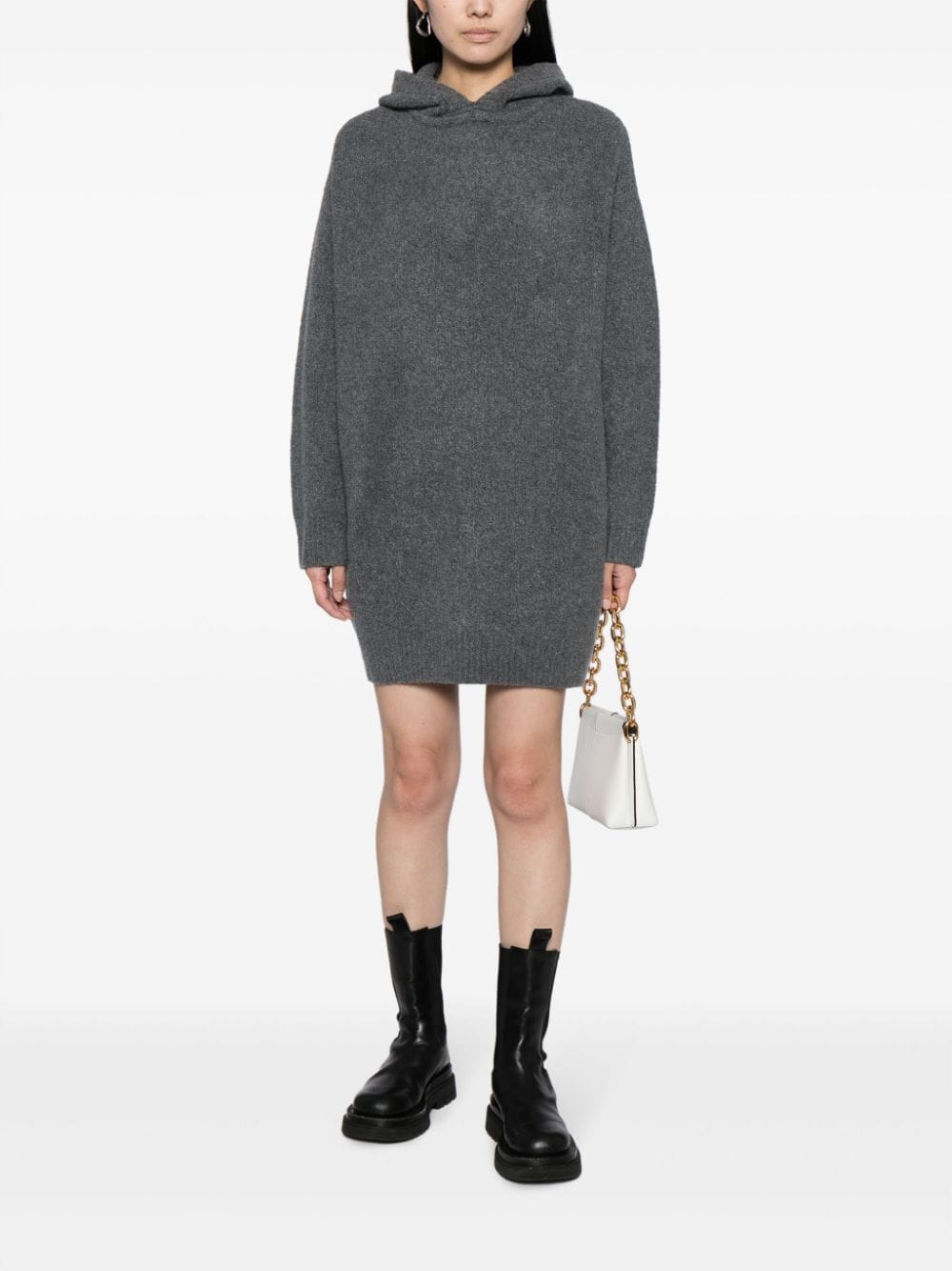 Shop Lisa Yang Louise Cashmere Hooded Ress In Grey