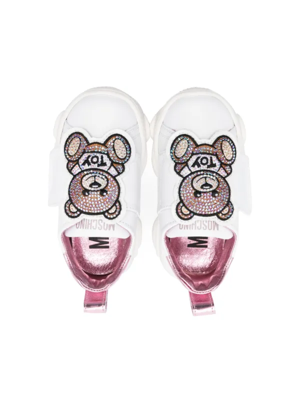 Moschino Kids Teddy Bear crystal embellished Sneakers Farfetch