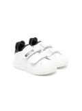 Moschino Kids Teddy Bear touch-strap leather sneakers - White