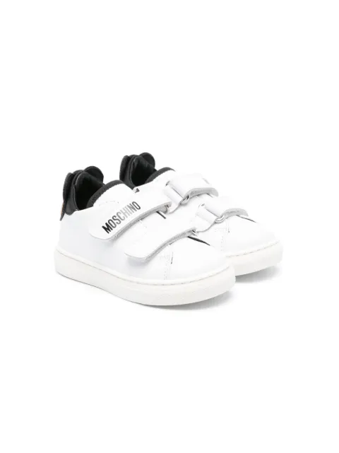 Moschino Kids Teddy Bear touch-strap leather sneakers