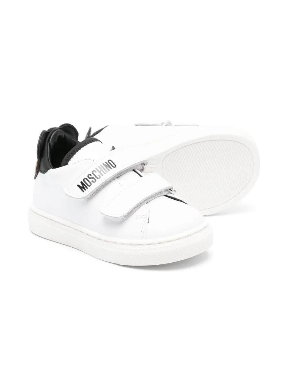 Moschino Kids Sneakers met klittenband - Wit