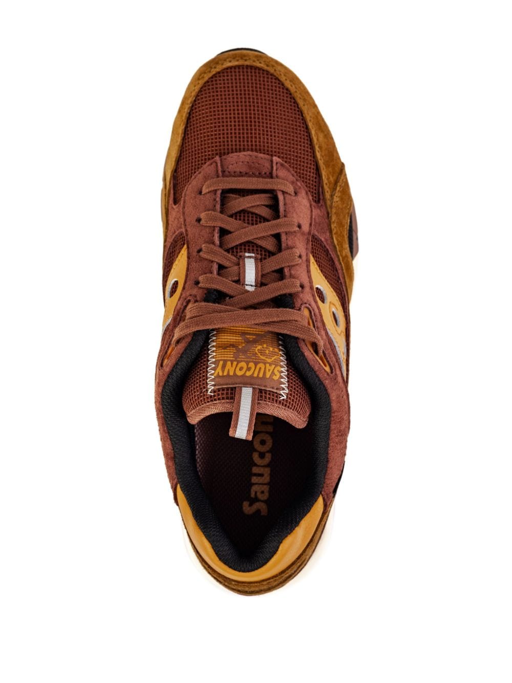 Shop Saucony Shadow 6000 Panelled Sneakers In Brown