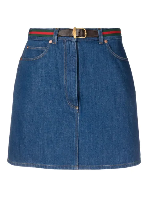 Gucci belted denim miniskirt