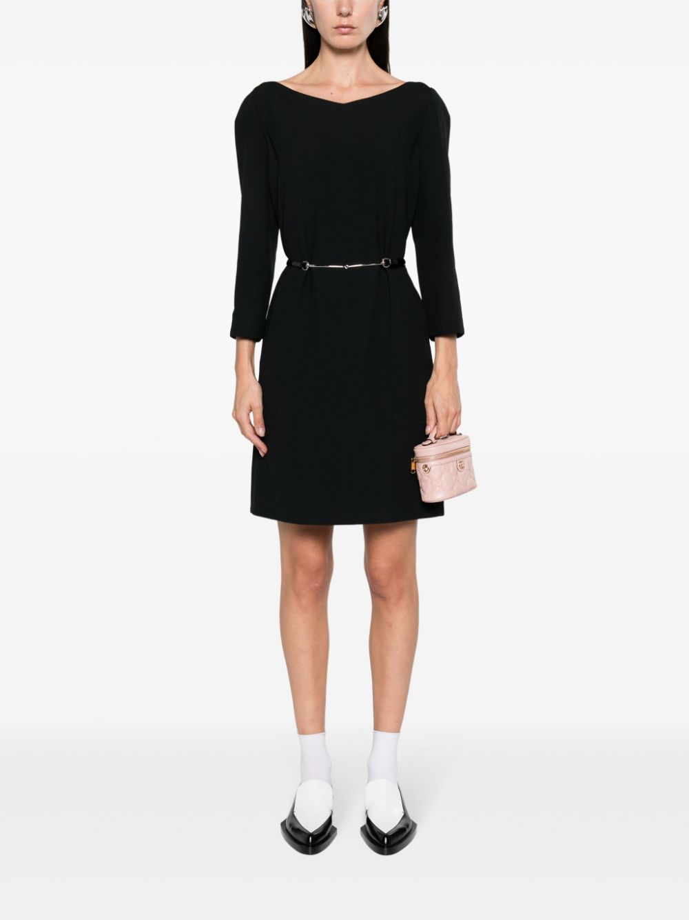 Gucci boat-neck crepe minidress - Black