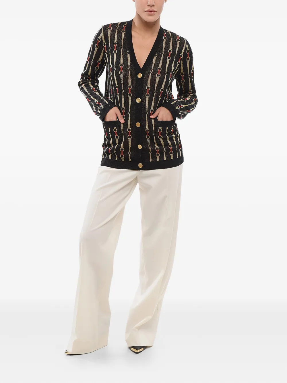 Gucci Horsebit lamé jacquard cardigan | Cardigans | Image 2