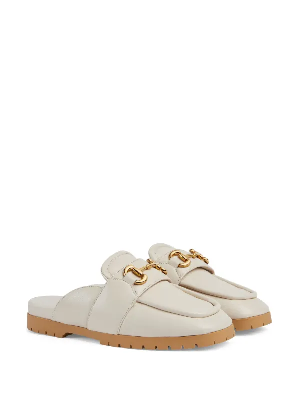 Gucci white 2024 princetown leather mules