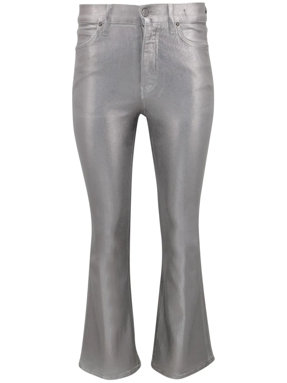 Veronica Beard Carson cropped high waist broek Zilver