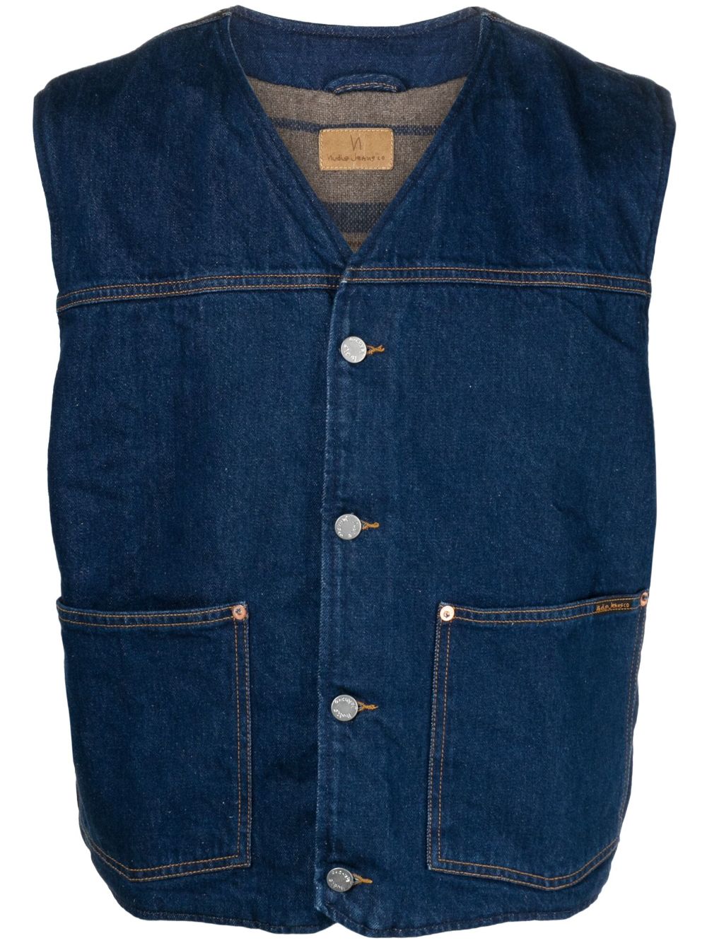 Nudie Jeans Harry denim gilet Blauw