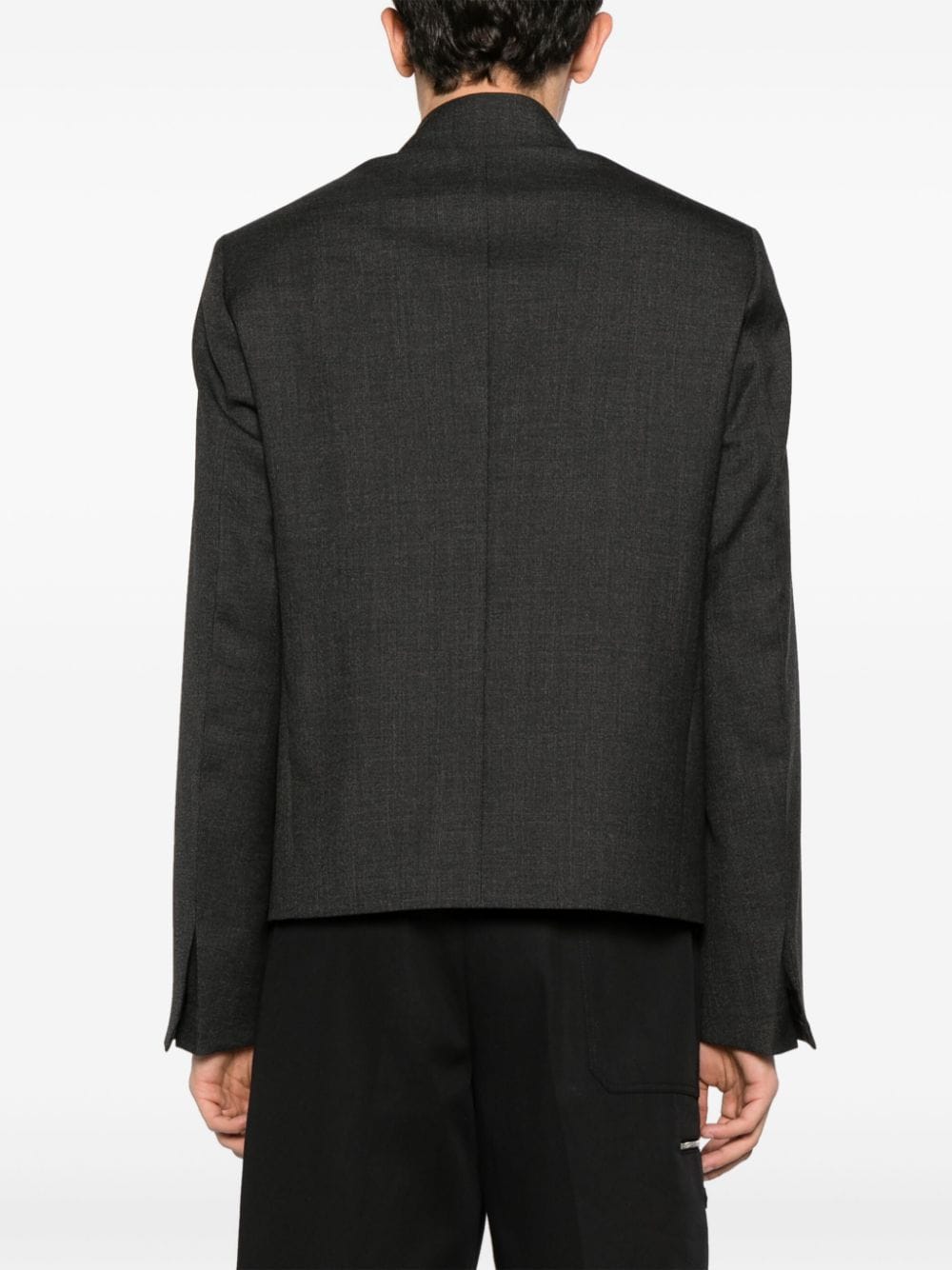 Shop Givenchy Straight-collar Wool Bomber Jacket In Grey