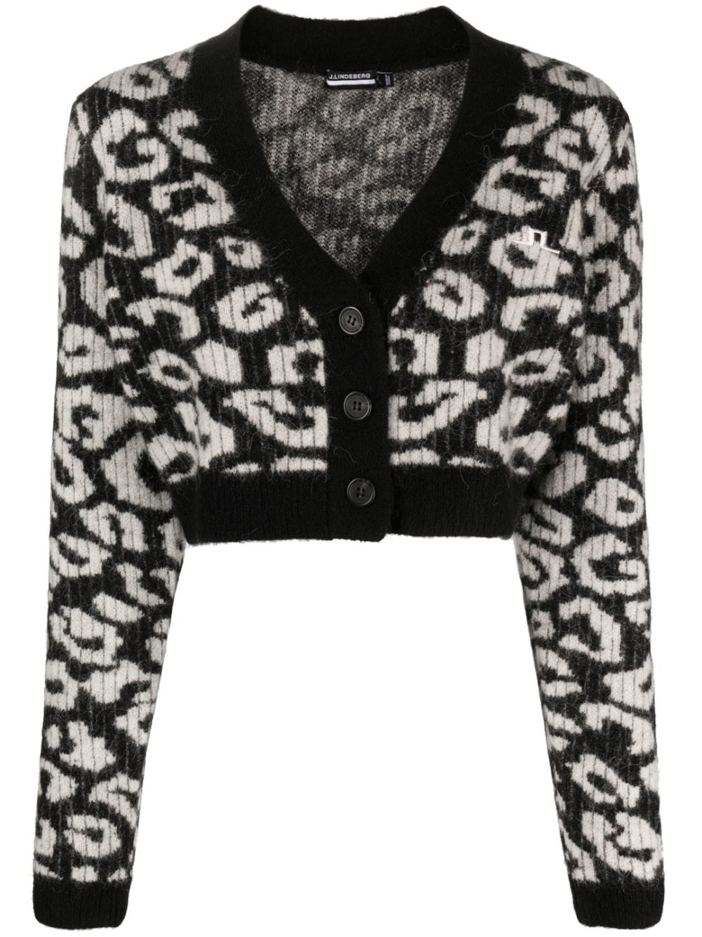 J.Lindeberg Mallory patterned intarsia-knit cardigan – Black