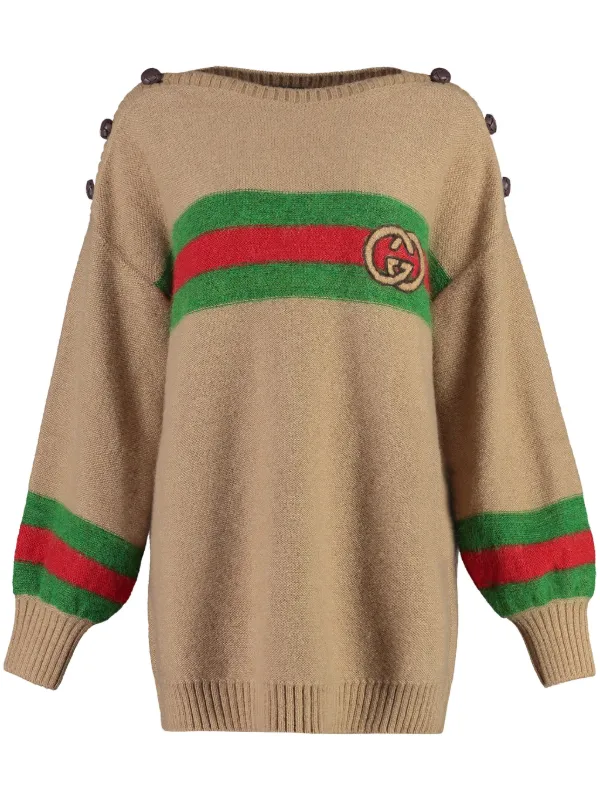 Gucci Interlocking G Knitted Jumper Brown FARFETCH CA