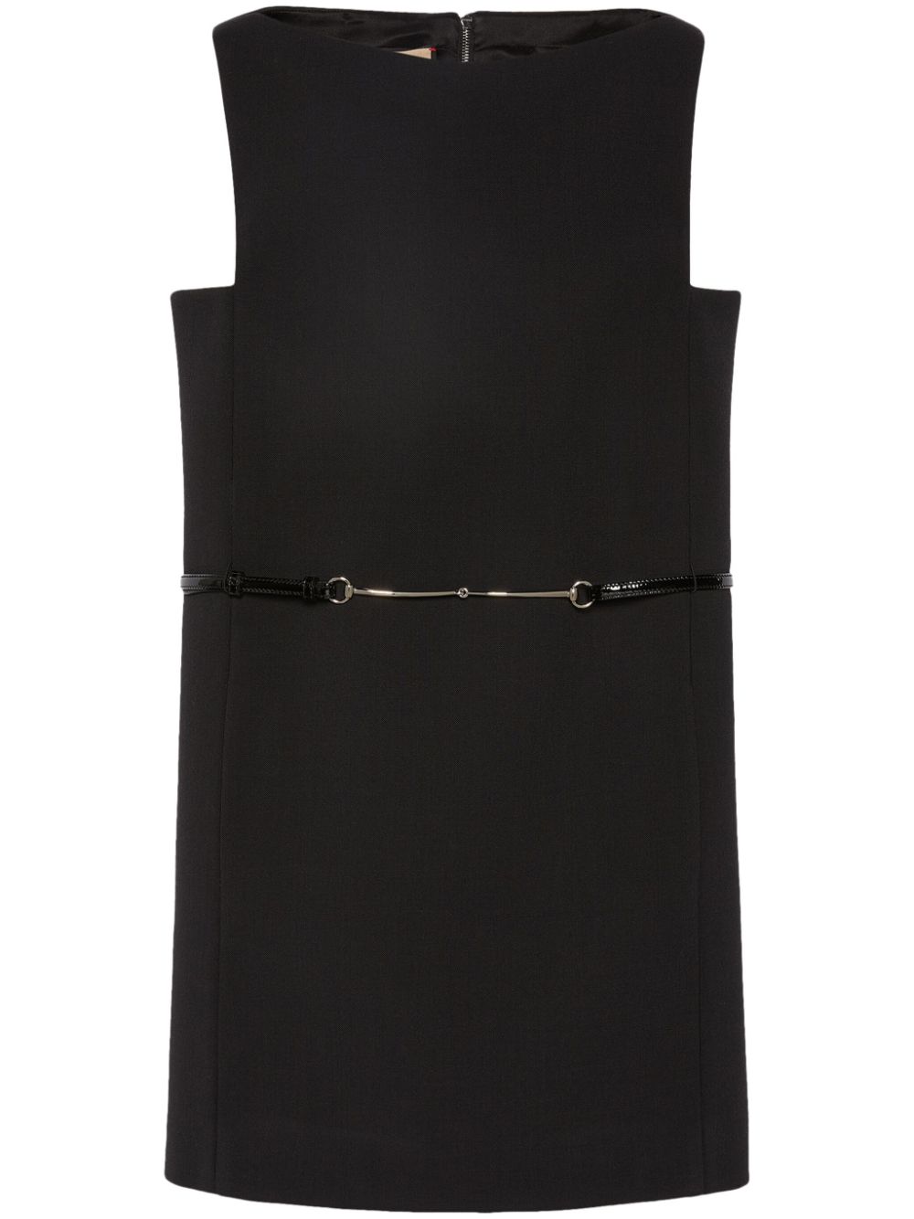 Gucci Horsebit Belted Minidress In Black