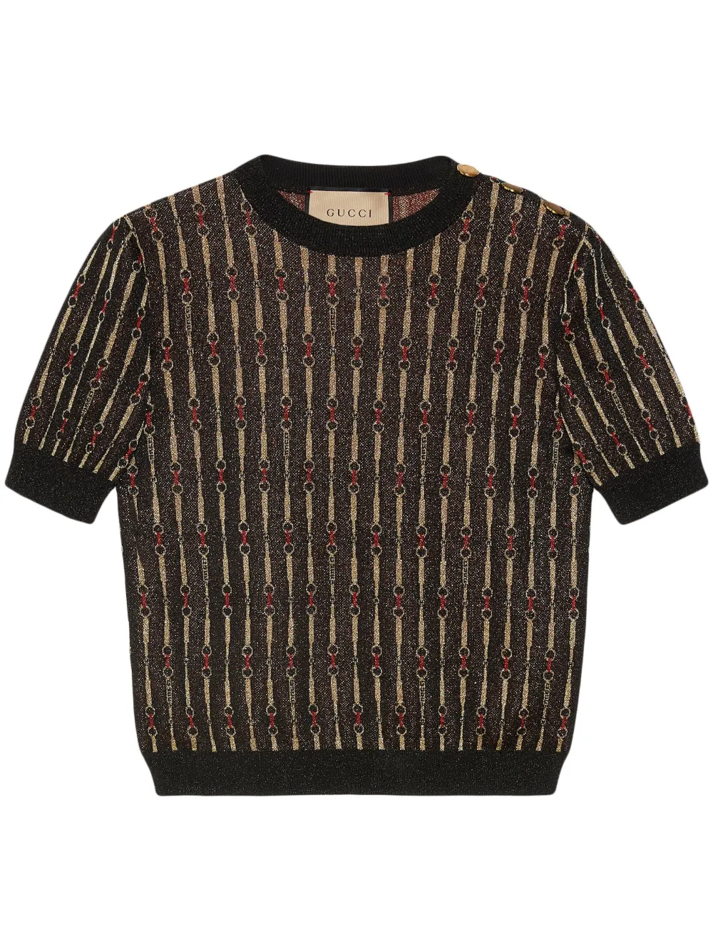 Gucci metallic Horsebit-jacquard top – Black