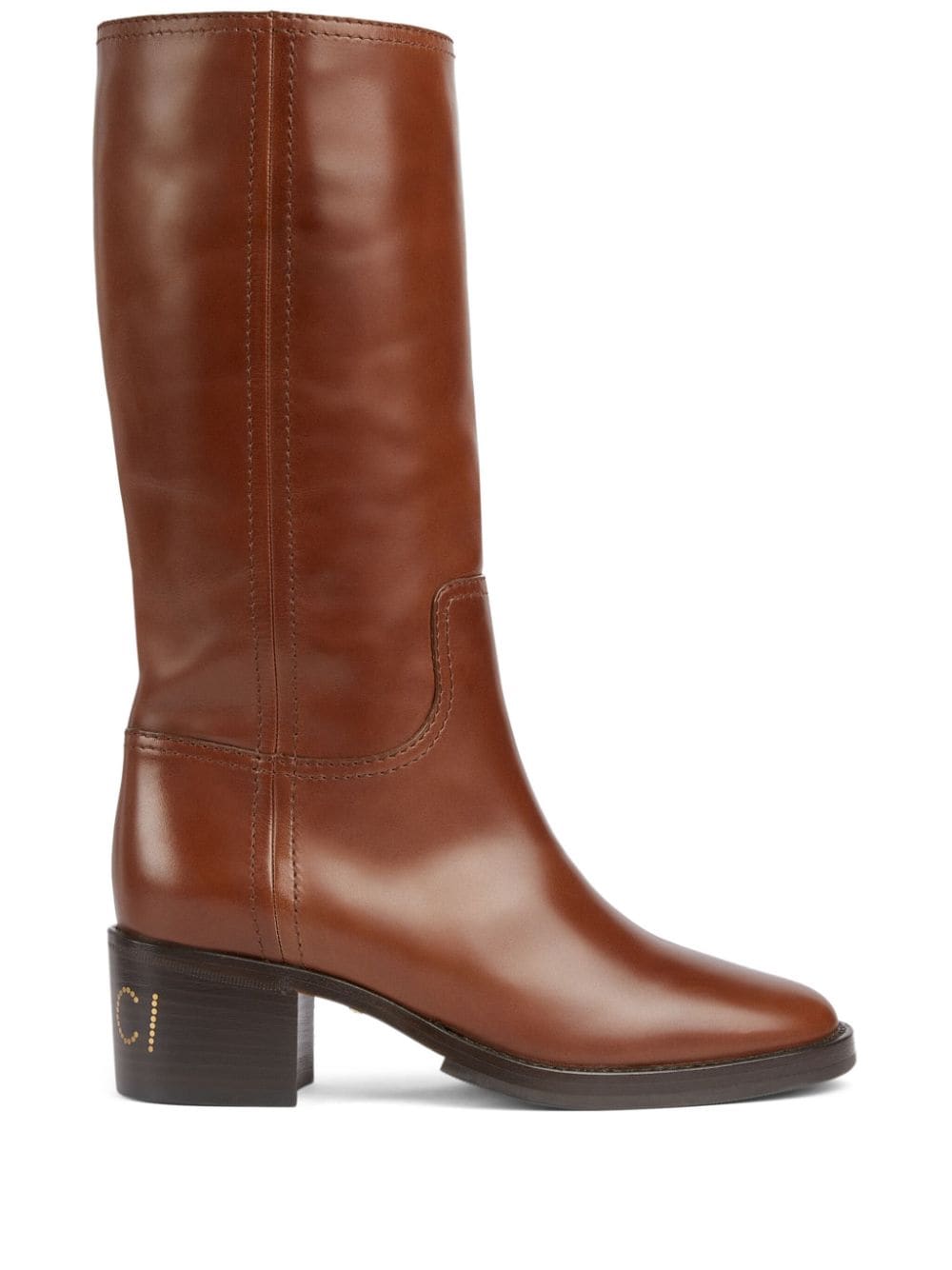Gucci Above-knee Leather Boots In Brown
