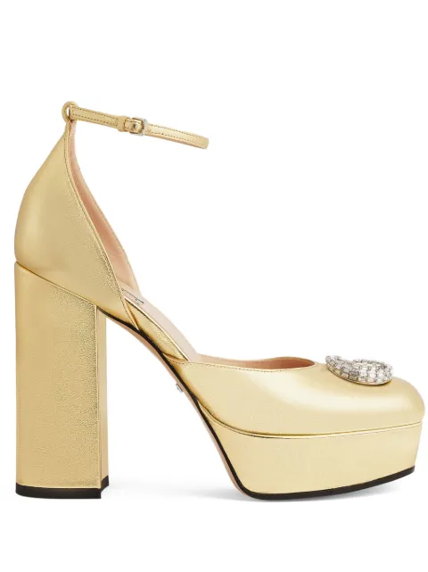 Gucci Double G 115mm leather pumps