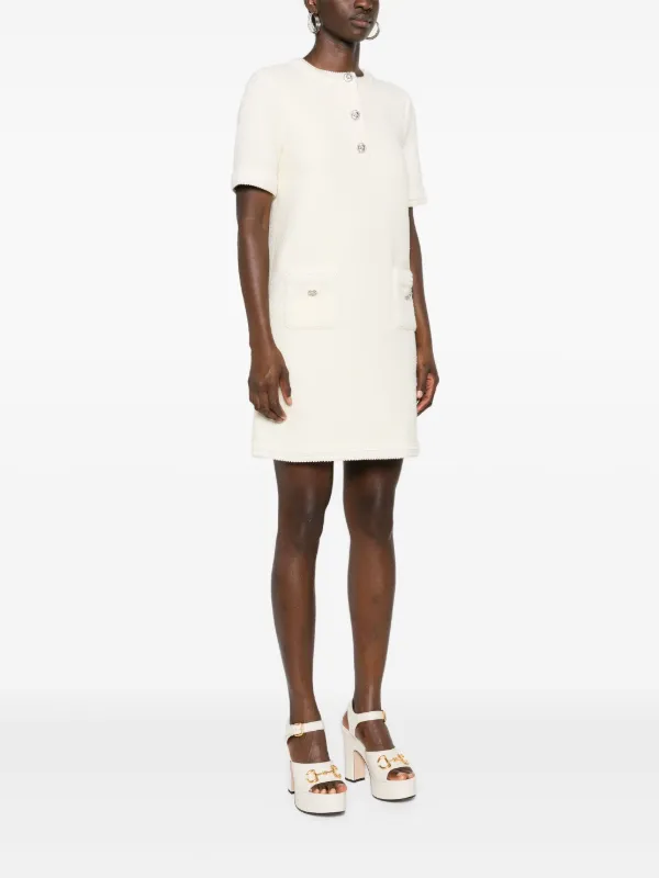 Gucci Double G Mini Dress Neutrals FARFETCH AE