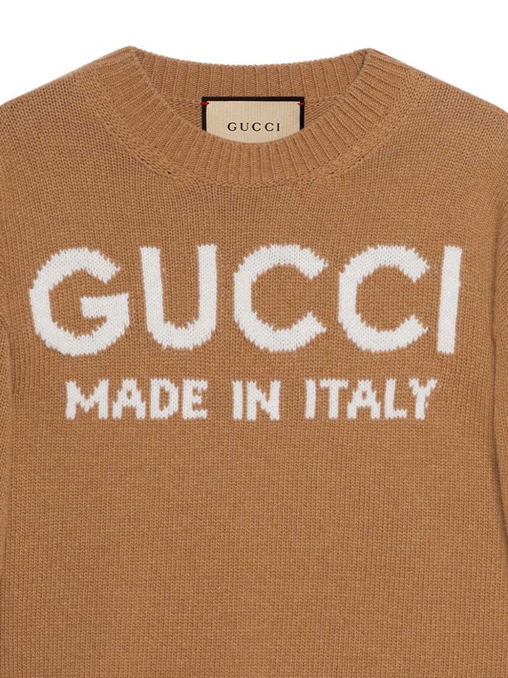 Shop Gucci Logo-intarsia Wool Jumper In Neutrals