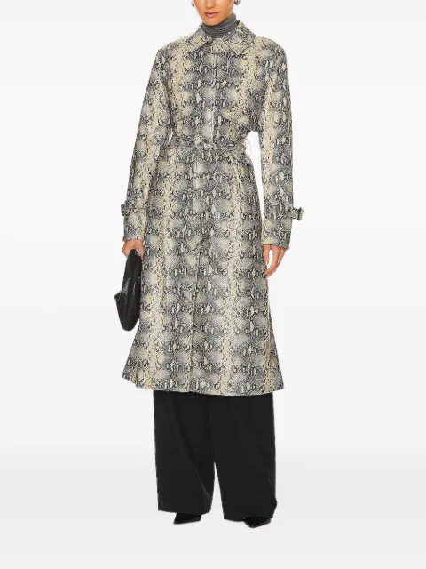 Simkhai python-print belted trench coat