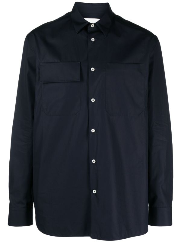 Jil Sander pointed-collar Organic Cotton Shirt - Farfetch