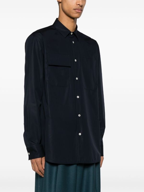 Jil Sander pointed-collar Organic Cotton Shirt - Farfetch