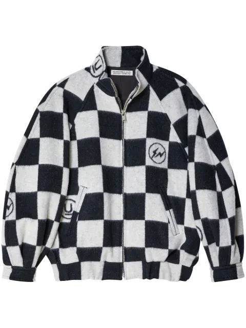 Undercover chamarra con estampado de cuadros estilo ajedrez 