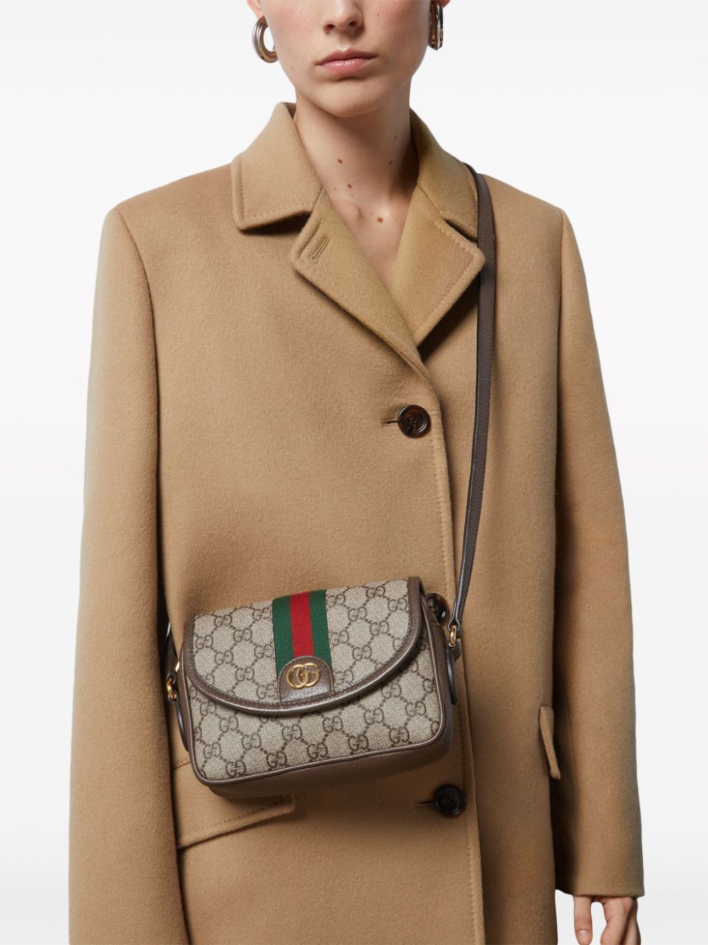 Shop Gucci Ophidia Gg Mini Bag In Neutrals