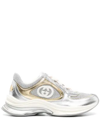 Gucci Metallic Silver offers Designer Sneakers Unisex Kids Size 31 or 13