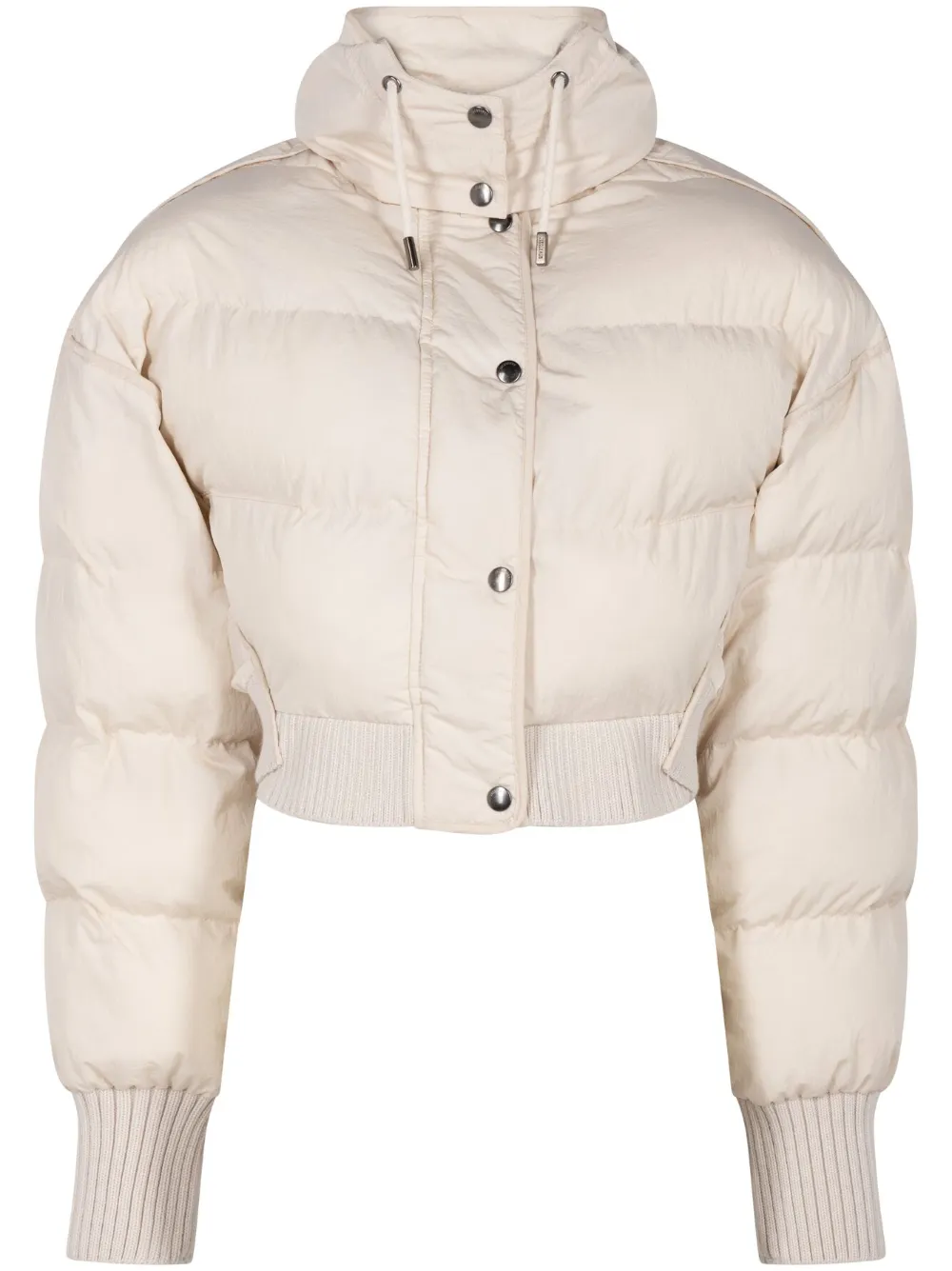 Jacquemus Caraco Layered Ribbed-knit And Quilted Shell Jacket In White