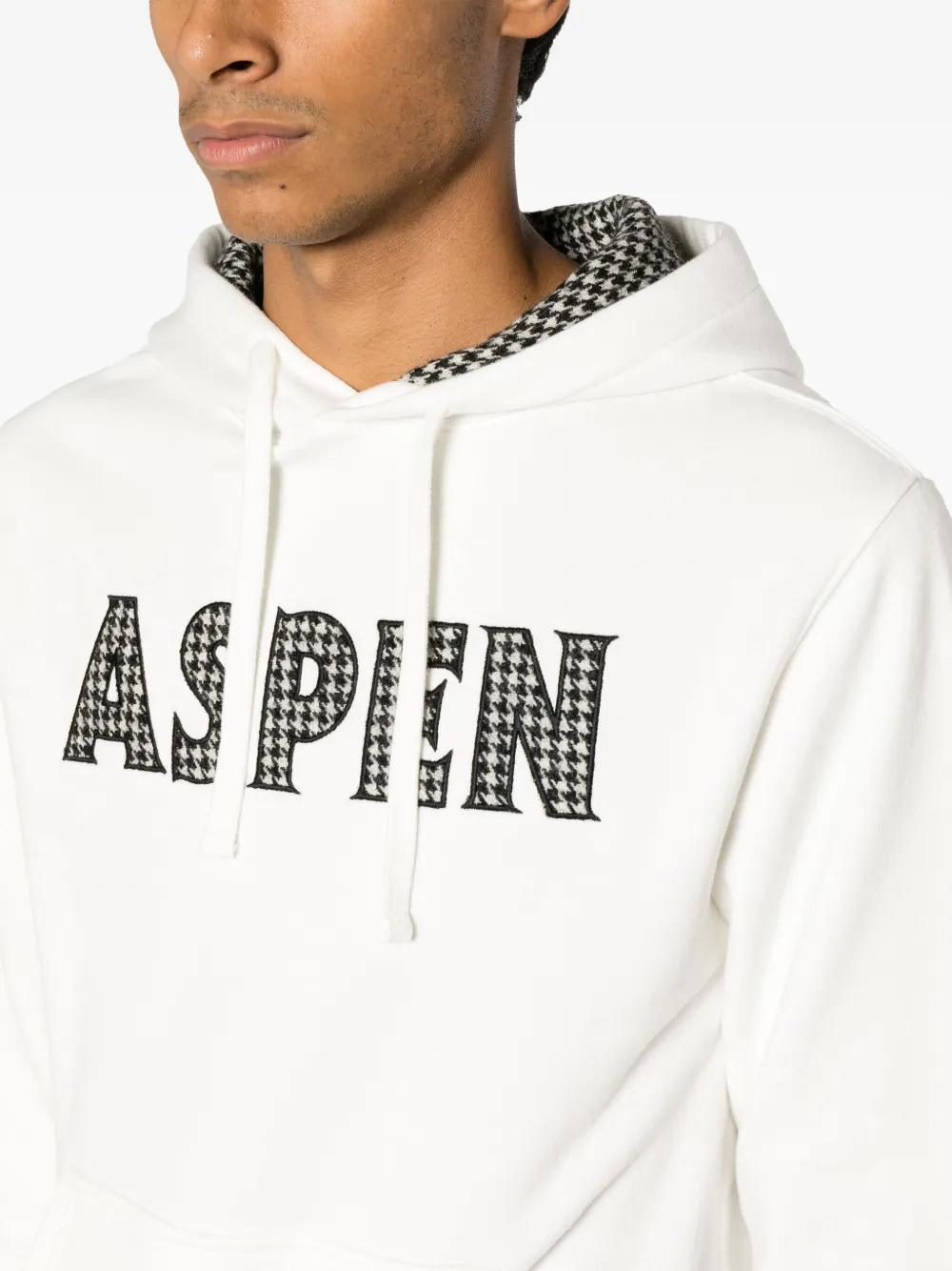 Shop Mc2 Saint Barth Aspen Drawstring Cotton Hoodie In White