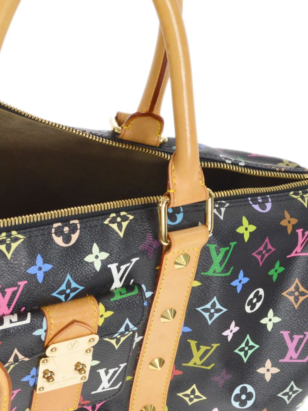 Louis Vuitton Pre-Owned x Takashi Murakami 2003 キーポル 45 ボストンバッグ | ブラック |  FARFETCH JP