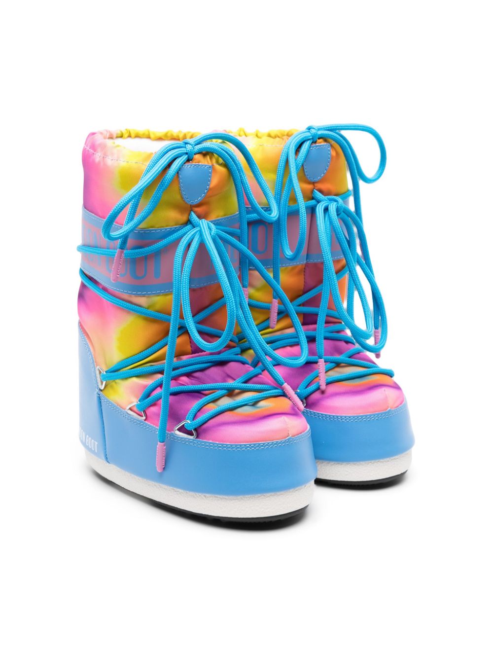 Moon Boot Kids' Icon Tie-dye Pattern Snow Boots In Blue | ModeSens