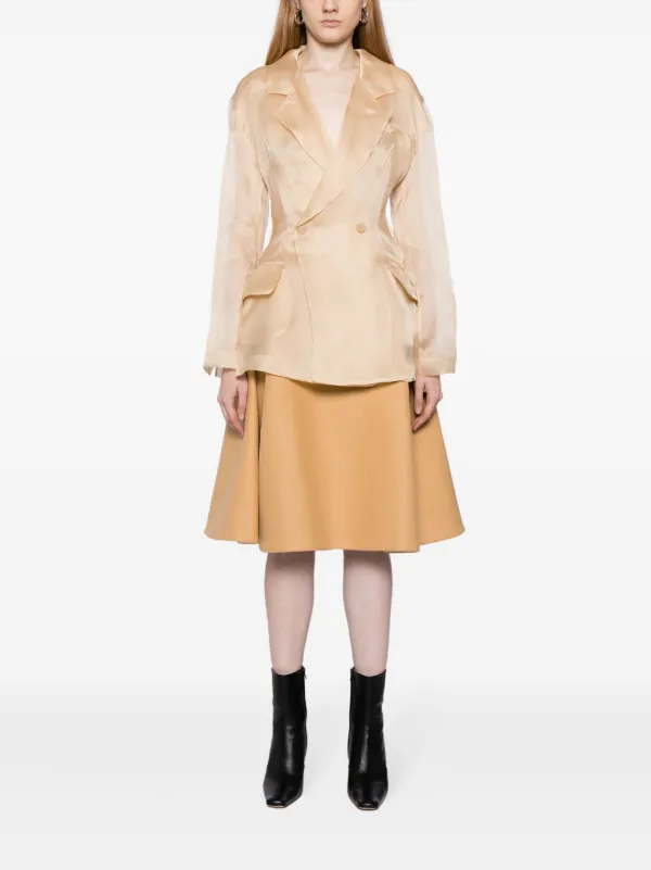 KHAITE Ulli Knit Skirt | Brown | FARFETCH