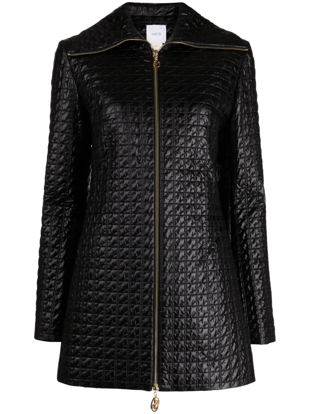Shop Patou Jp-quilted Zip-up Jacket In Black