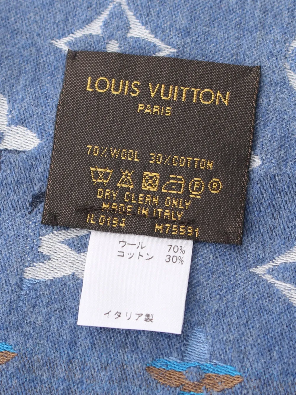 Louis Vuitton 2014 pre-owned monogram-pattern wool blanket - Blauw