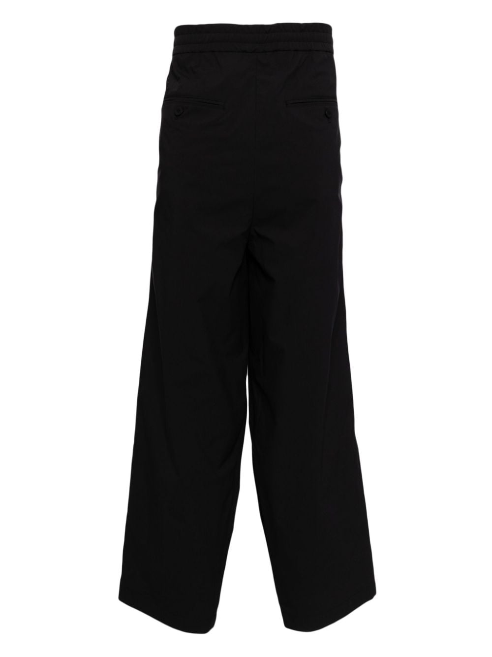 Shop Yoshiokubo Elasticated-waist Drop-crotch Trousers In Schwarz
