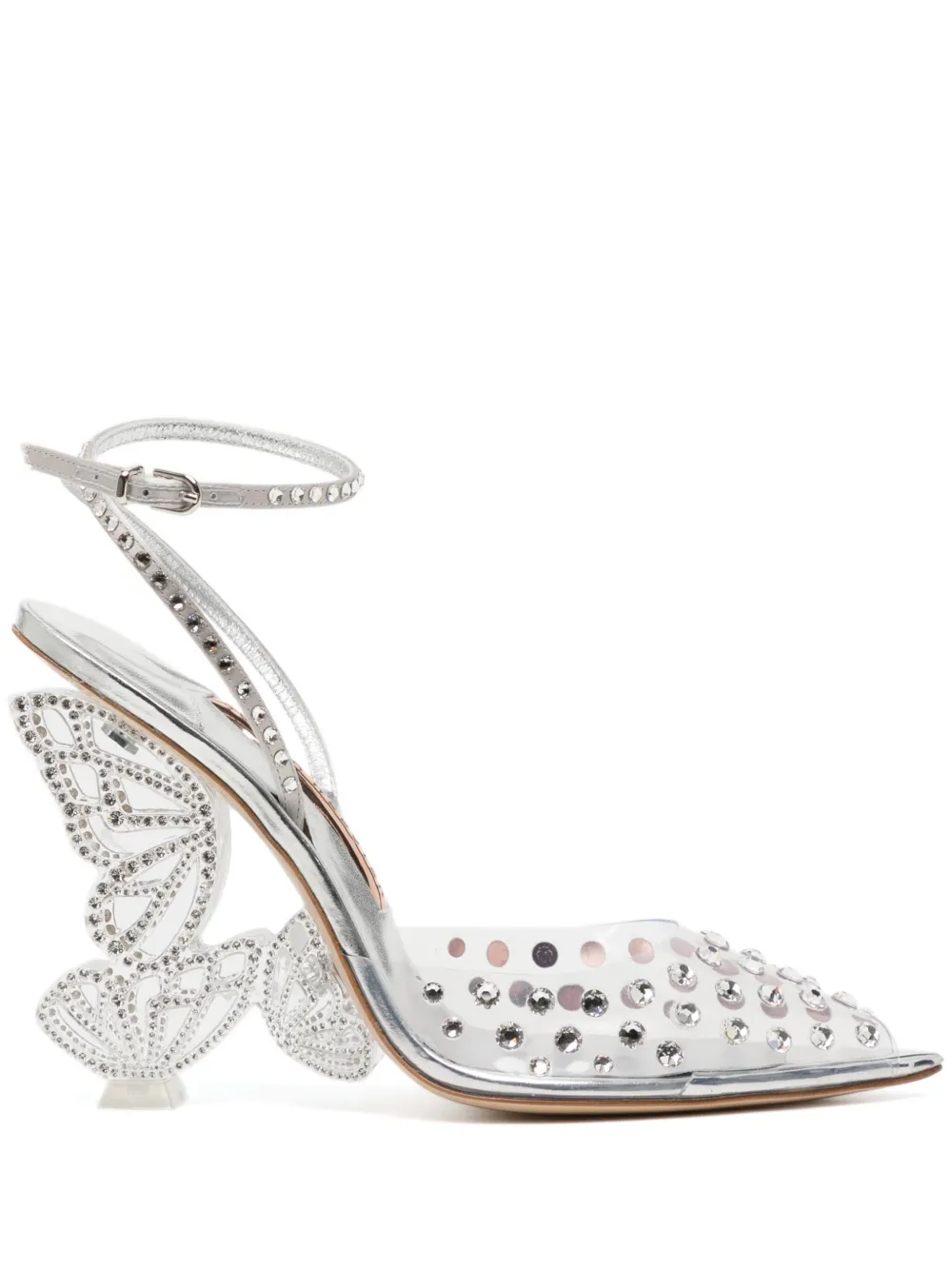 Sophia Webster 100mm Paloma Crystal-embellished Pumps In Silver