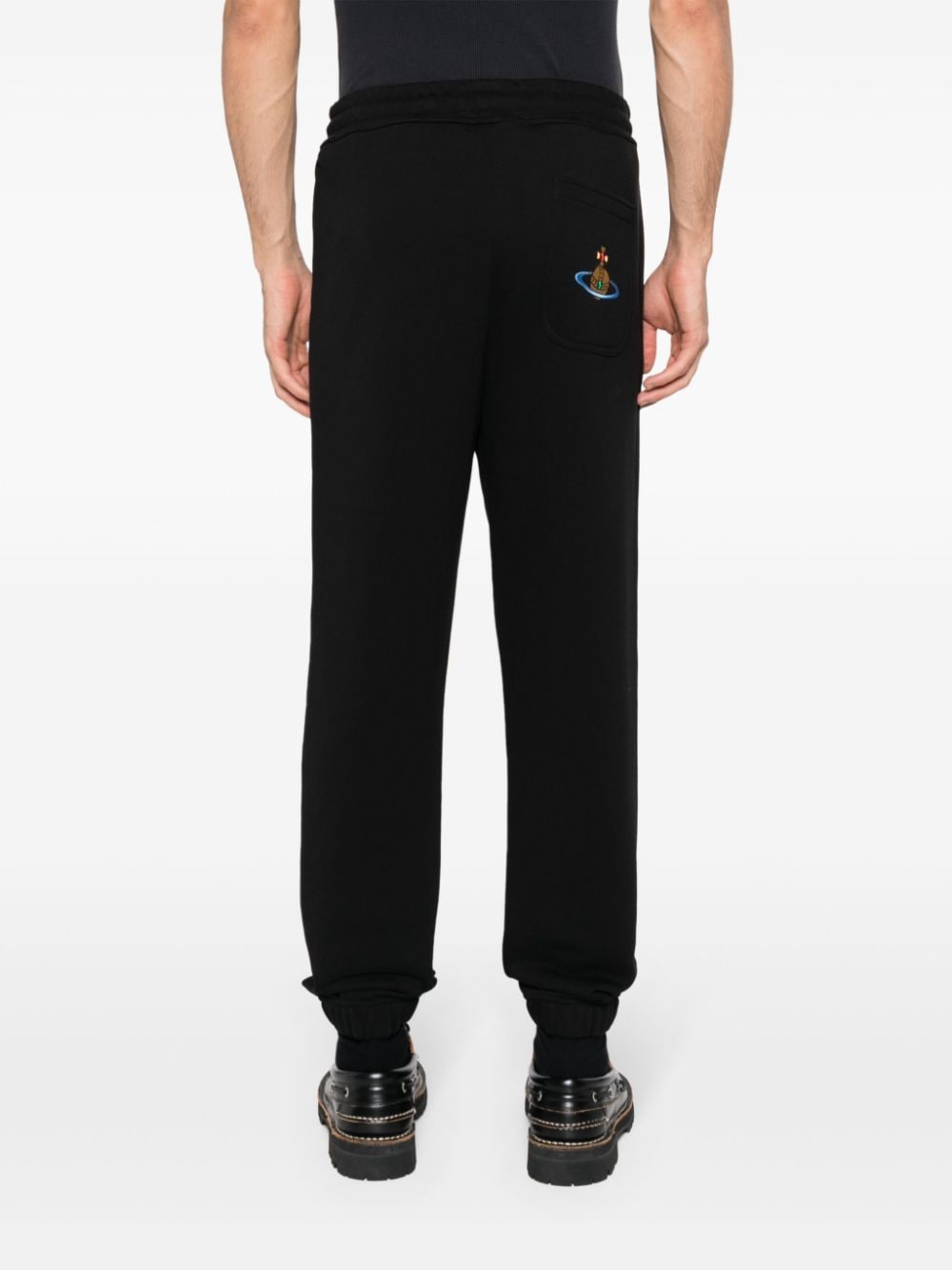 Shop Vivienne Westwood Orb-embroidered Tapered Track Pants In Black