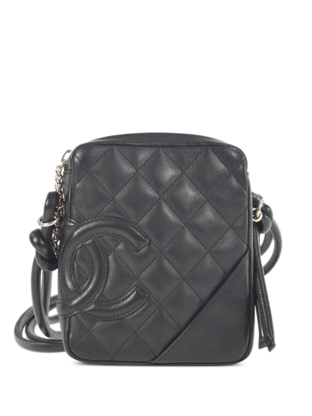 Pre-owned Chanel 2003 Cambon Ligne Crossbody Bag In Black