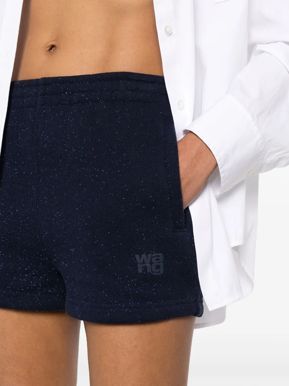 Alexander Wang Shorts met metallic draad Blauw
