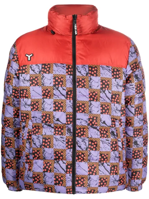 yes i am abstract-print padded jacket