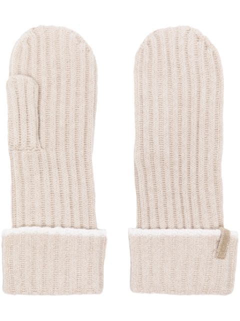 Brunello Cucinelli stud-detail cashmere gloves