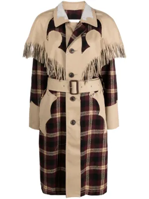 Burberry チェック トレンチコート | ニュートラル | FARFETCH JP
