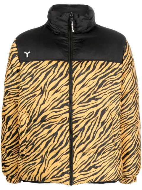 yes i am tiger-print reversible padded jacket