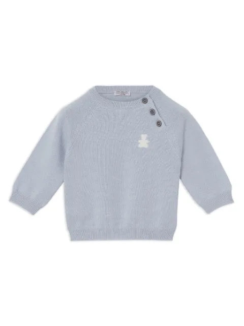 Brunello Cucinelli Kids teddy bear-motif cashmere jumper