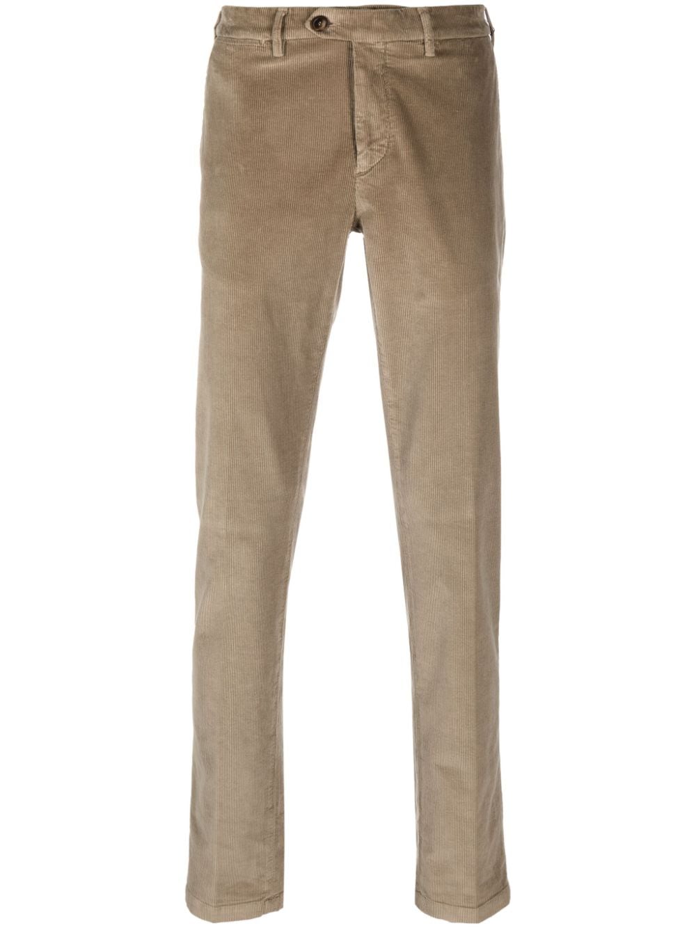 Canali Straight-leg Corduroy Chinos In Brown