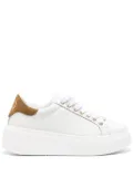 TWINSET logo-plaque platform leather sneakers - White