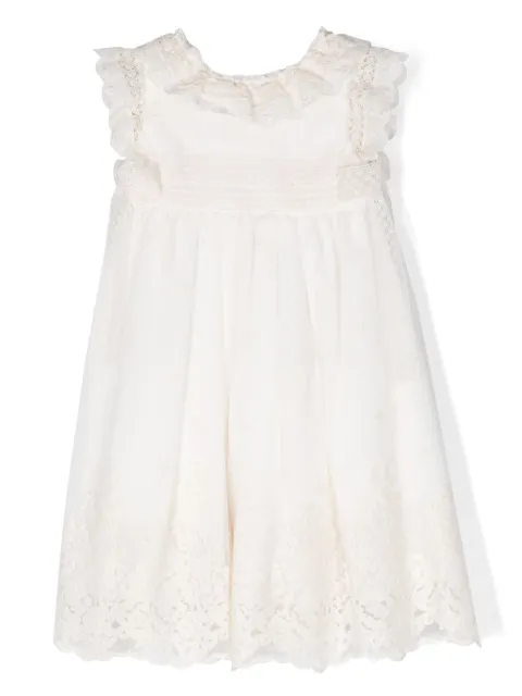Lapin House floral-embroidered tulle dress