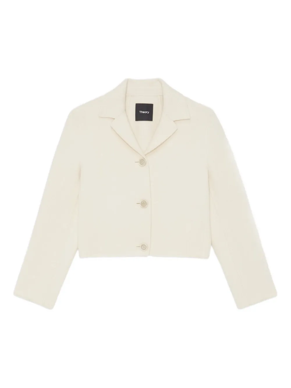 Theory Cropped Button-front Jacket In Gray