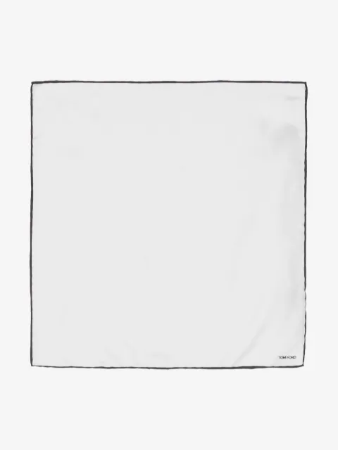 TOM FORD logo-print silk pocket square scarf